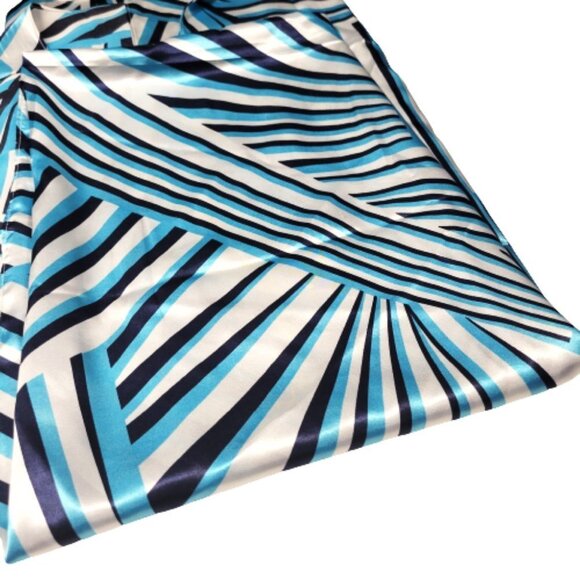 Blue and Black Pareo Sarong Skirt Strapless Dress Beach Cover Up Vacation Outfit - Picture 6 of 7